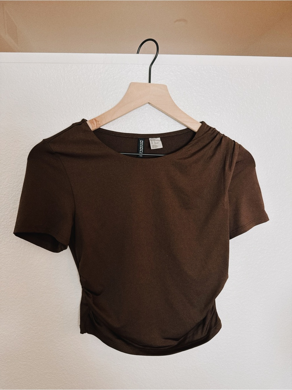 H&M Fitted 90s Brown Short-Sleeve Women's Crop Top US Small